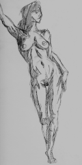 Figure sketch 1, pencil, monochrome